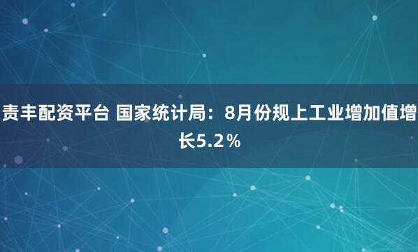责丰配资平台 国家统计局：8月份规上工业增加值增长5.2％
